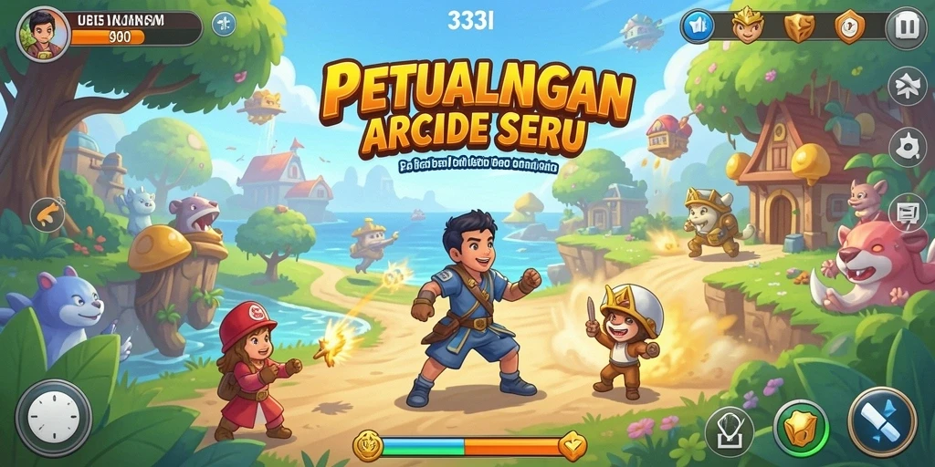 Tangkapan layar gameplay <strong>333I</strong> menampilkan aksi seru dalam permainan arcade.
