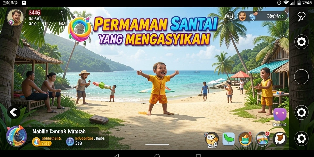 Tampilan gameplay yang seru di 3446, penuh warna dan tantangan.