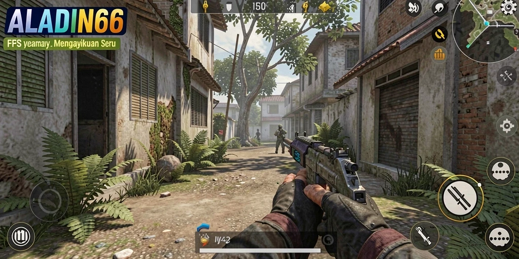 Tampilan seru dari gameplay FPS dalam ALADIN66 yang menarik.