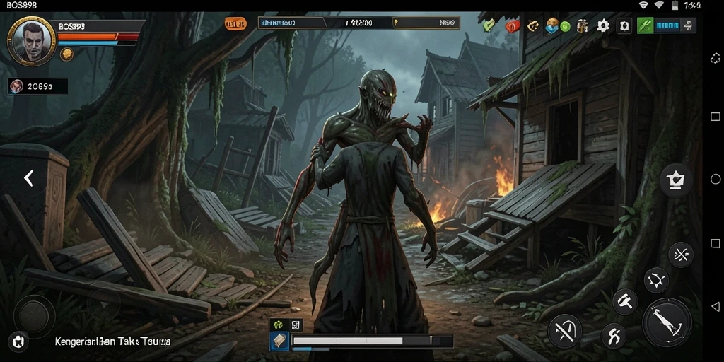Tangkapan layar gameplay yang menunjukkan suasana mencekam di BOS898.