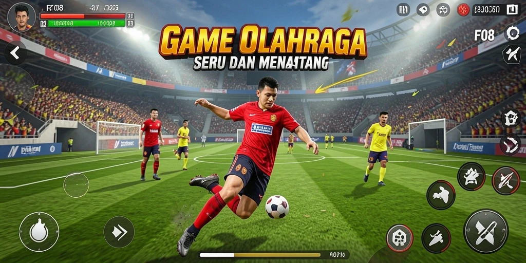 Tampilan gameplay F08 yang menunjukkan aksi olahraga yang mendebarkan.