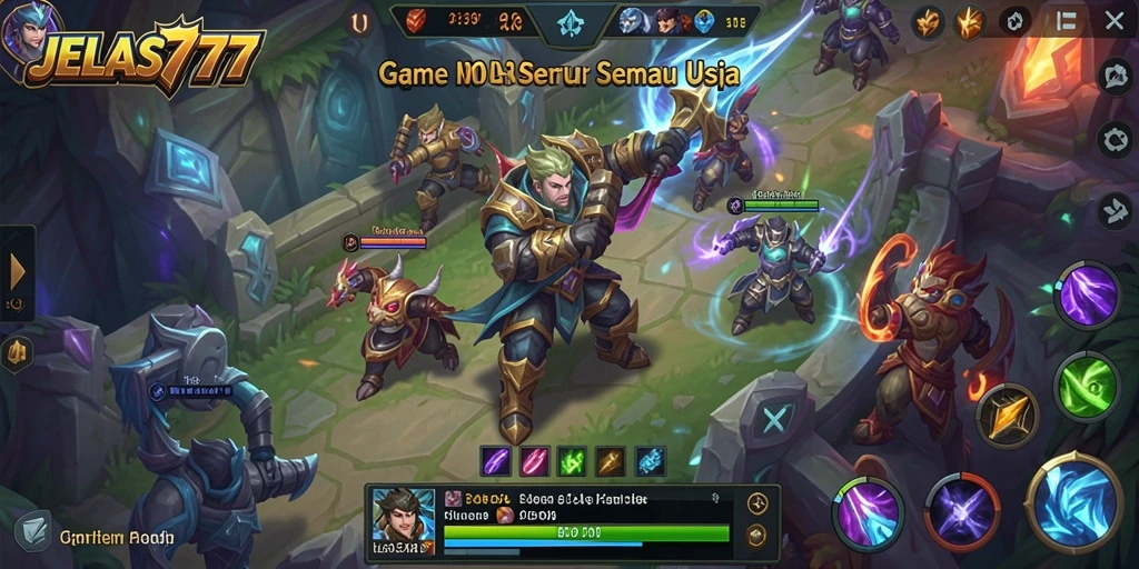Screenshot gameplay menampilkan pertarungan seru di dunia MOBA.
