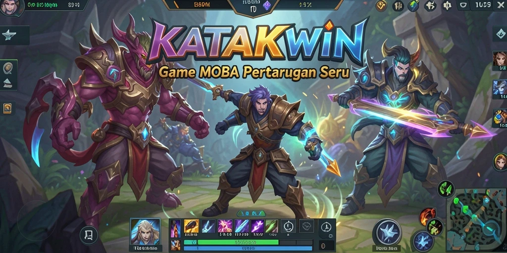 Screenshot gameplay KATAKWIN yang menampilkan aksi pertarungan seru.