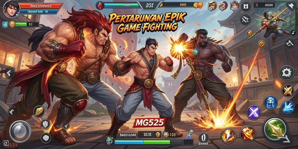 Screenshot gameplay MG525 menampilkan aksi pertarungan mendebarkan dengan efek visual yang menakjubkan.