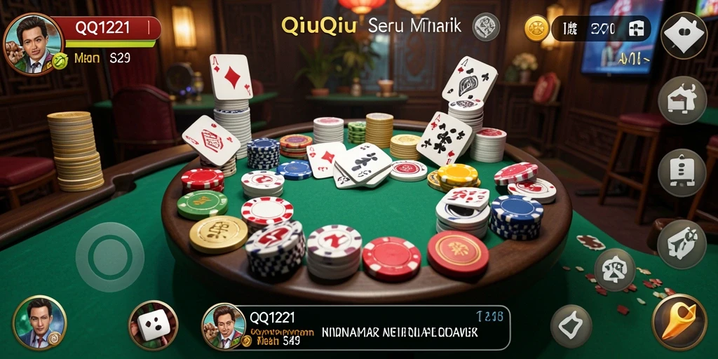 Screenshot utama QQ1221 menampilkan gameplay QiuQiu yang menarik.