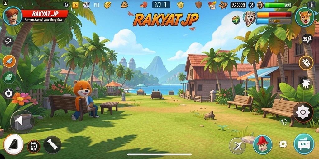 Tampilan menarik dari gameplay RAKYATJP yang penuh warna.