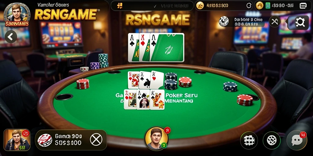 Screenshot gameplay RSNGAME dengan suasana poker yang seru.
