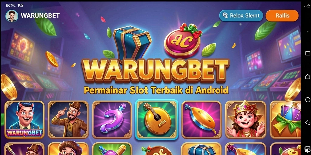 Screenshot utama WARUNGBET menampilkan gameplay slot yang seru.