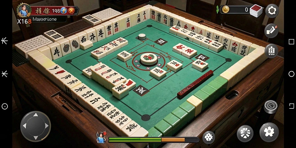 Screenshot utama X168 menampilkan aksi seru permainan Mahjong.